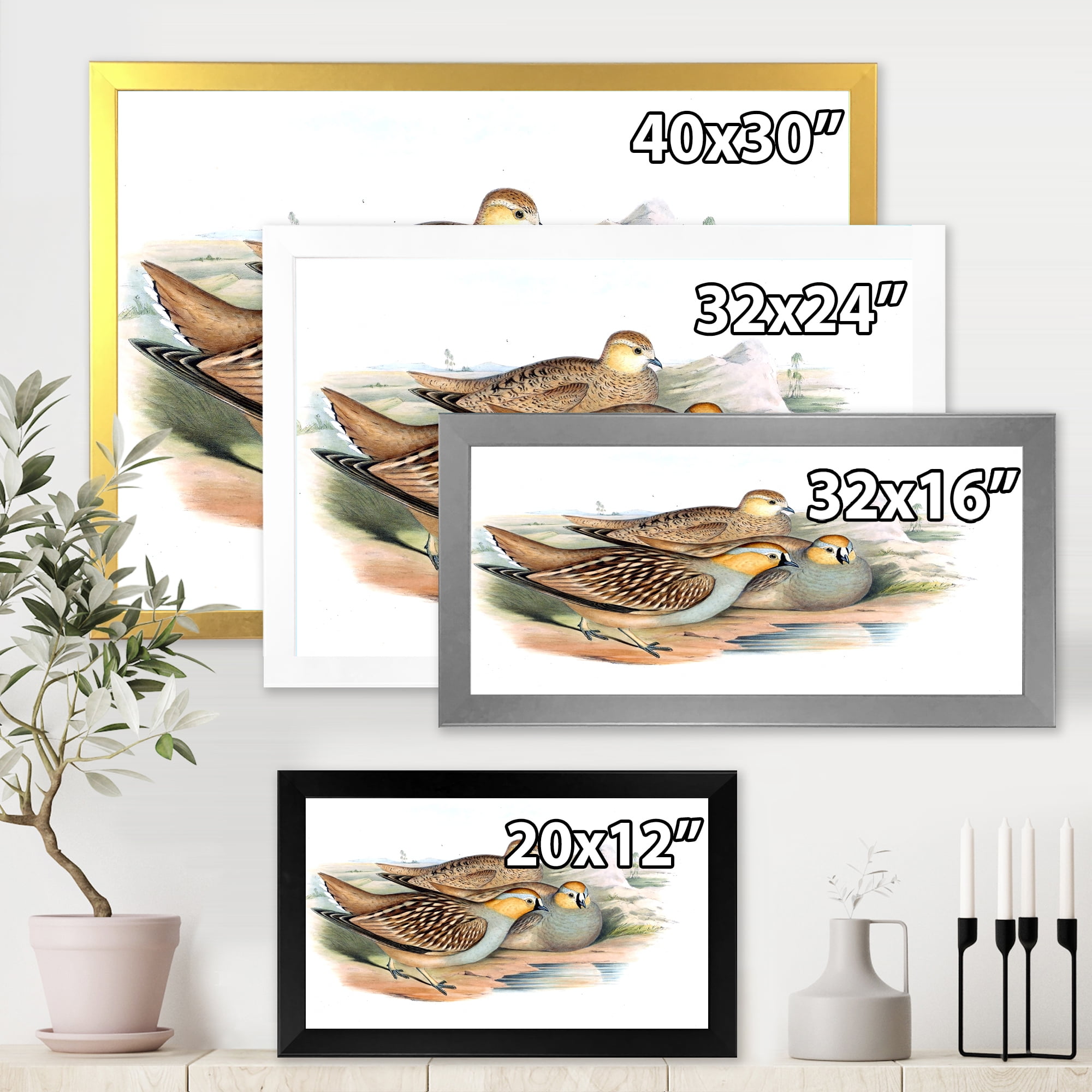 Designart 'Ancient Birds In The Wild III' Traditional Framed Art Print