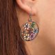 thumbnail image 2 of Pendientes de botón, bohemios, con flores multicolores, redondos y huecos, con gancho colgante, accesorios de joyería para adolescentes., 2 of 5