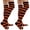 Black and Dark Orange, variant on COUVER Women Striped Over Knee Stockings, Black Lime Green, 2 Pairs