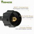 thumbnail image 2 of Teengse Adaptateur Convertisseur de Boyau de Répartiteur de Propane en Forme de Y, Sortie QCC/POL et Entrée QCC, Valve Régulatrice de Réservoir de Propane pour Chauffages, Grils, Fi, 2 of 7