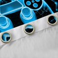 thumbnail image 4 of Manfei Neon Blue Gamepad Black Out Curtains for Boys, Honeycomb Abstract Curtains Pack of 2 (42x63 Each), Mystic Glitter Galaxy Bedroom Curtains, Window Curtains Decor, 4 of 6