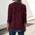 thumbnail image 4 of Leopard Print Denim Jacket For Long Sleeve Casual Button Up Coat With Relaxed Fit For Autumn Streetwear Outerwear, 4 of 8
