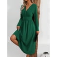 thumbnail image 2 of Women'S Long Sleeve Maxi Dress  Fall Trendy Elegant V-Neck Flowy Wedding Guest Holiday Formal Long Dresses, 2 of 7