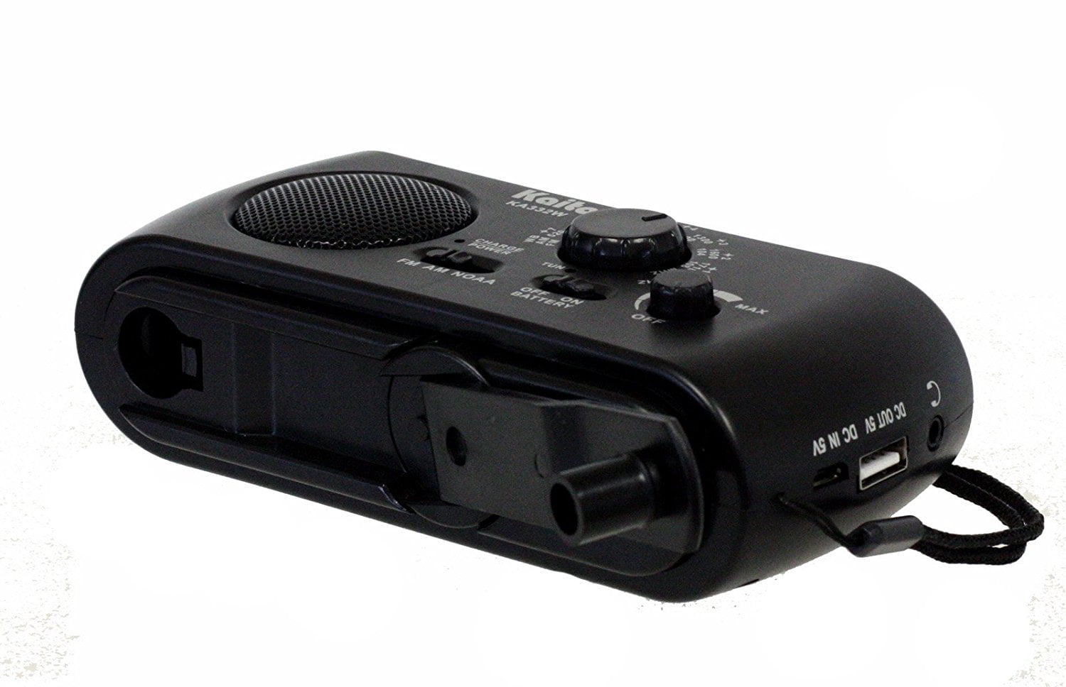 Kaito Solar Internal Speaker Portable Radio, Black, KA332W-BLK