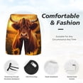 thumbnail image 3 of Daiia Vintage Sunflower Cow A Mens Swim Trunks Swim Shorts Quick Dry Swim Shorts with Mesh Lining Pockets-3X-Large, 3 of 9