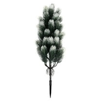 Artificial Cedar Topiary Trees 21.6 Inches, UV Resistant Faux Outdoor Plants with Ground Spike for Front Porch Garden Decor, Christmas Cypress Stakes