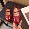 thumbnail image 2 of Viluyesy Big Kids Girls Leather Flats - Bow Princess Sandals - Soft Sole Spring Summer Dress Shoes Wine Size 9.5, 2 of 6