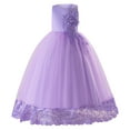 thumbnail image 2 of uublik Girls Special Occasion Dress Size 5T-16 Sleeveless Tulle Dresses Kids Birthday Formal Wedding Pageant Princess Dress Purple, 2 of 3