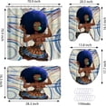 thumbnail image 5 of Black Girl Retro Shower Curtain Sets with Rugs and Toilet Lid Cover Bath Mat, African American Woman Cute Bathroom Sets, 4Pcs Bathroom Accessories Decor Sets (Blue), 5 of 7