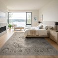 thumbnail image 3 of ODIKA 9'x12' Washable Area Rug Low Pile, Flatwoven, Beige Vintage Farmhouse Distressed Geometric Border Boho Large Flowing Dynamic for Great Room, Indoor Concept, Living, 3 of 7