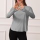 thumbnail image 5 of Camisas Entrenamiento Guardia Erupción Tops Sun Women Long Manga Athletic Wishs (Gray XL), 5 of 6