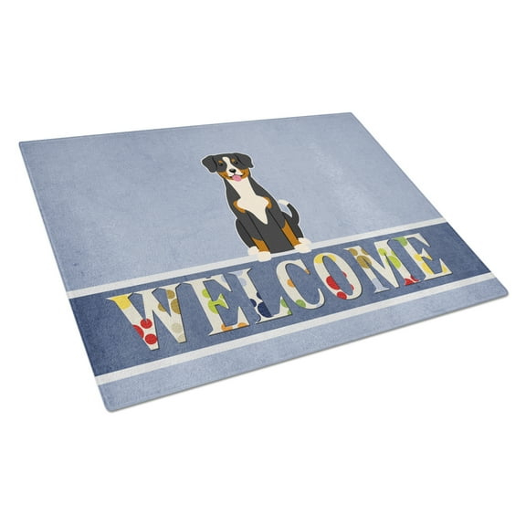 Caroline's Treasures Entlebucher Welcome Glass Cutting Board Large