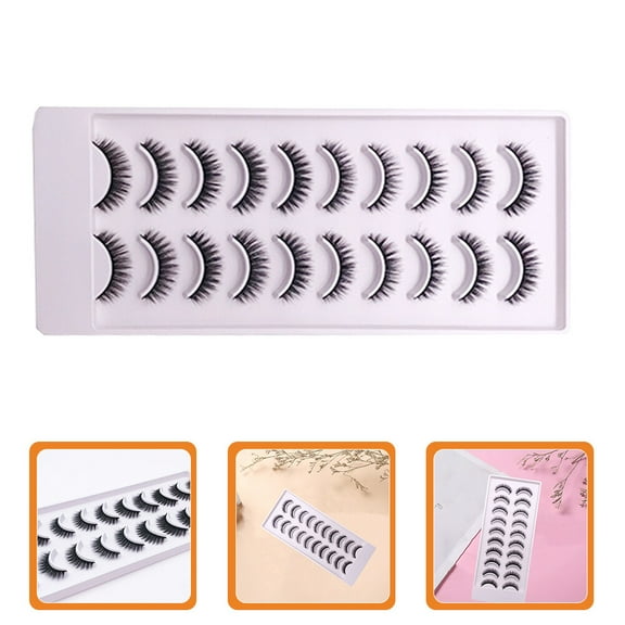 LULULION 10Pairs Makeup Fake Lashes Black Multi Layered for Eye Enhancement and Decor
