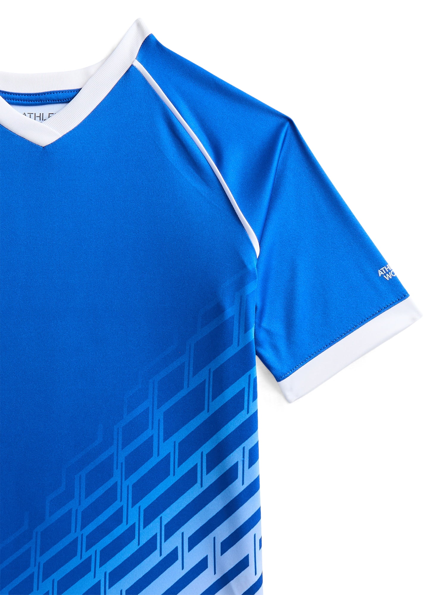 Athletic Works Boys Soccer Jersey Tee with Short Sleeves, Sizes XS-XXL