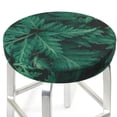 thumbnail image 3 of Lsque Green Leave Fern Pattern Round Bar chair cushion covers Velvet Fabric Premium Comfort Protects from Scratches and Stains for 14-17 Inch Chair-14 inch, 3 of 7
