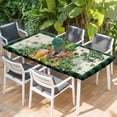 thumbnail image 2 of St Patricks Day Table Cloths for 5 Foot Rectangle Tables, Farmhouse Watercolor Dogs Green Shamrock Patio Waterproof Elastic Fitted Tablecloths, Washable Rectangular Table Cover for Camping, 2 of 8