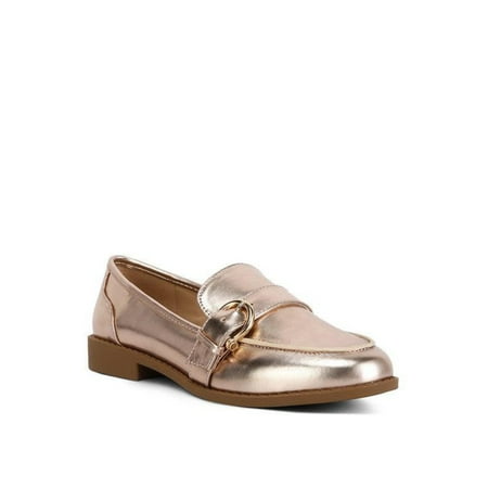 

Haruka Metallic Faux Leather Loafers