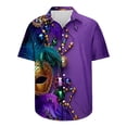thumbnail image 5 of BiZtdJrK 90 Off Clearance Sale Mardi Gras Shirts for Men, Loose Fit Mask Print Button Up Hawaiian Shirts Casual Turndown Collar Blouses Plus Size Holiday Summer Top Multicolor 5XL, 5 of 6