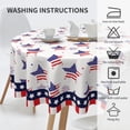 thumbnail image 3 of 4th of July Tablecloth Round 60 Inch Patriotic Table Cloth Washable Spillproof Wrinkle Free Independence Day Fourth of July Star Fabric Table Cover for Indoor Outdoor Kitchen Dinning Round Tables, 3 of 6