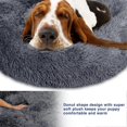 thumbnail image 2 of Cesta redonda para perro, cojín para gato, cesta tipo donut, cama extra suave, acogedora y bonita, cojín, 50 cm, gris oscuro, 2 of 5