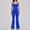 Blue, variant on Womens Two Piece Workout Sets Cross Back Tank Top Matching High Waist Flared Leggings Yoga Pilates Outfits
