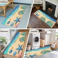 thumbnail image 5 of Coastal Beach 2'x6' Runner Rugs for Hallway Kitchen Bedside Non Slip Washable, Summer Ocean Striped Slippers Blue Brown Entryway Rug Runners with Rubber Backing, Long Carpet Runner for Laundry Room, 5 of 8