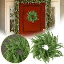 Artificial Christmas Wreath,Soft Bendable Winter Wreaths for Front Door Decor,Realistic Pine Needles Greenery Wreath for Walls Windows Porches,Farmhouse Holiday Home Decorations