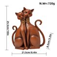 thumbnail image 6 of TISHITA Couple Cat Figurines Modern Cats Sculpture for Cabinet Bookshelf Living Room wood, 6 of 8