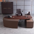 thumbnail image 2 of Italy Style Antique Luxury Home Study Office Furniture Executive Manager Boss Leather Customzied Office Table Desk With Cabinet My Lux Decor Round, 2 of 9