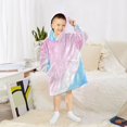 thumbnail image 6 of FORMRS Wearable Blanket Hoodie with Sleeves for Kids Cozy Flannel Sweatshirt, Pink Gradient, 6 of 7