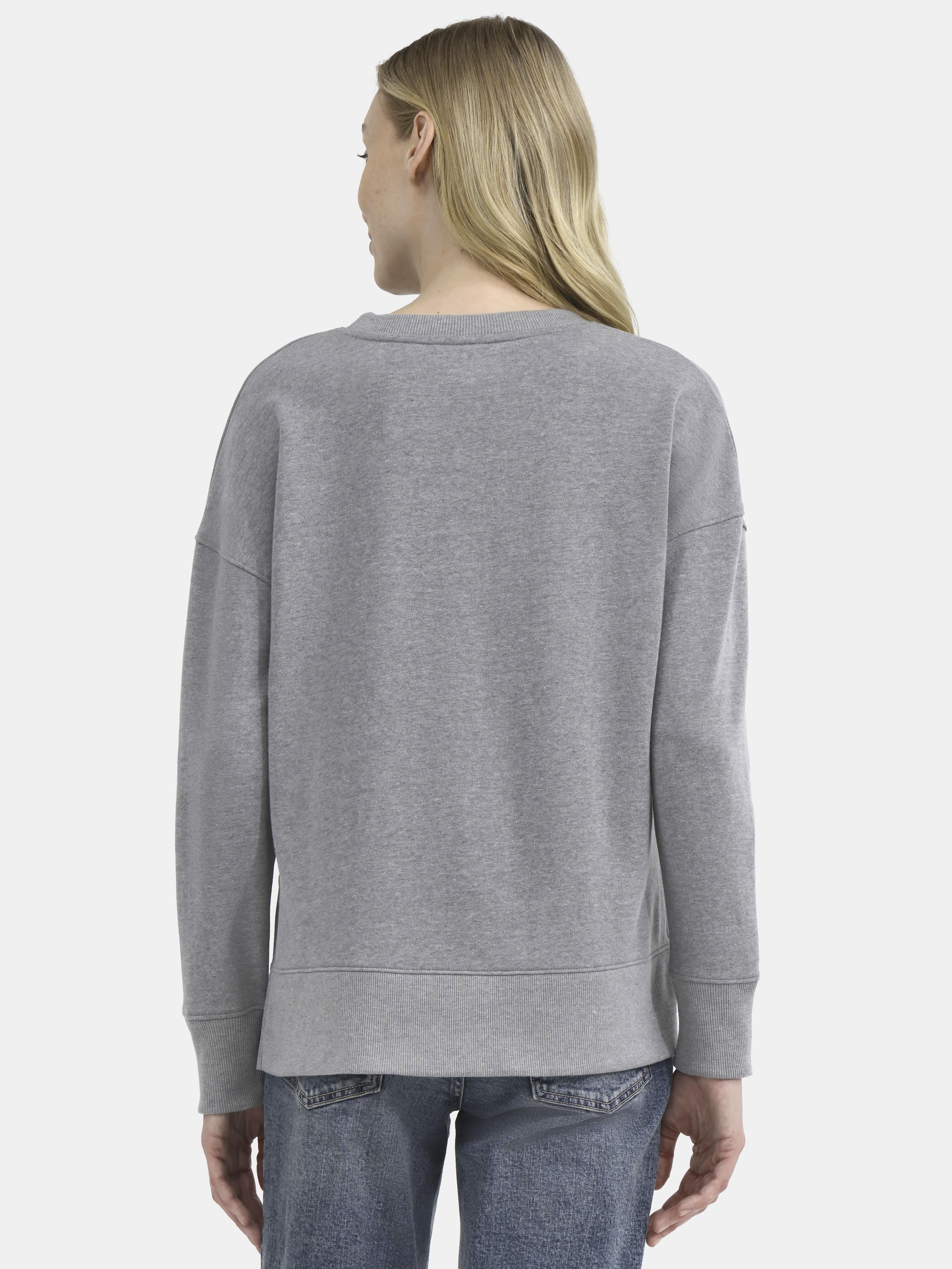 Time and Tru Women's and Women's Plus Crewneck Sweatshirt with Long Sleeves, XS-4X