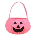 thumbnail image 2 of Pgeraug Halloween Pumpkin Bucket , Candy Bags , Fluorescent Pumpkin Non-Woven Reusable Trick-Or-Treat Tote for Ki-ds, Pink, 2 of 6