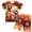 Dinosaur Orange, variant on HWJAD Boys Cool Summer Outfits Set for Toddler Kids Short Sleeve Tee and Shorts 2 Pieces Little Boys Graffiti Dinosaur Clothes