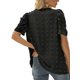 thumbnail image 4 of SAYOO Tops de manga corta abullonada para mujer con patrón de jacquard, ropa de verano de estilo casual con cuello en V de color sólido SAYOO  Casual, 4 of 5