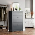 thumbnail image 6 of PulseFay Farmhouse 5 Drawer Dresser for Bedroom, 47" Tall Chest of Drawers, Wood White Dresser with Deep Drawers, Storage Dressers Organizer for Bedroom, Living Room, Hallay, Black, 6 of 8