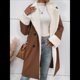 thumbnail image 5 of Abrigos de Invierno de Larga con Solapa Forrada para Mujer, Chaqueta Larga y Cálida con Doble Botonadura, Abrigo de Felpa. Marrón Oscuro XL, 5 of 7