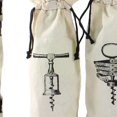 thumbnail image 2 of Bolsa para vino Benzara Inc estampado de sacacorchos surtido de 3 blanco y negro, 2 of 2