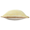 thumbnail image 4 of Ox Bay Ringo 20" x 20" Golden Yellow/White Jute Bordered Striped Cotton Adult Decorative Throw Pillow Cover, 4 of 9
