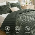 thumbnail image 4 of Velvet Quilt Queen Size Set - Lightweight Velvet Comforter Queen, Luxury Bedspread Coverlet, Ultra-Soft Winter Bedding Set with 2 Pillow Shams, 90"x96", Olive Green, 4 of 17