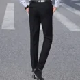 thumbnail image 4 of Pantalones de traje para hombre, holgados, con tirantes, para uso social, ajustados, elásticos, para negocios, para hombre, con cinturón, 4 of 5