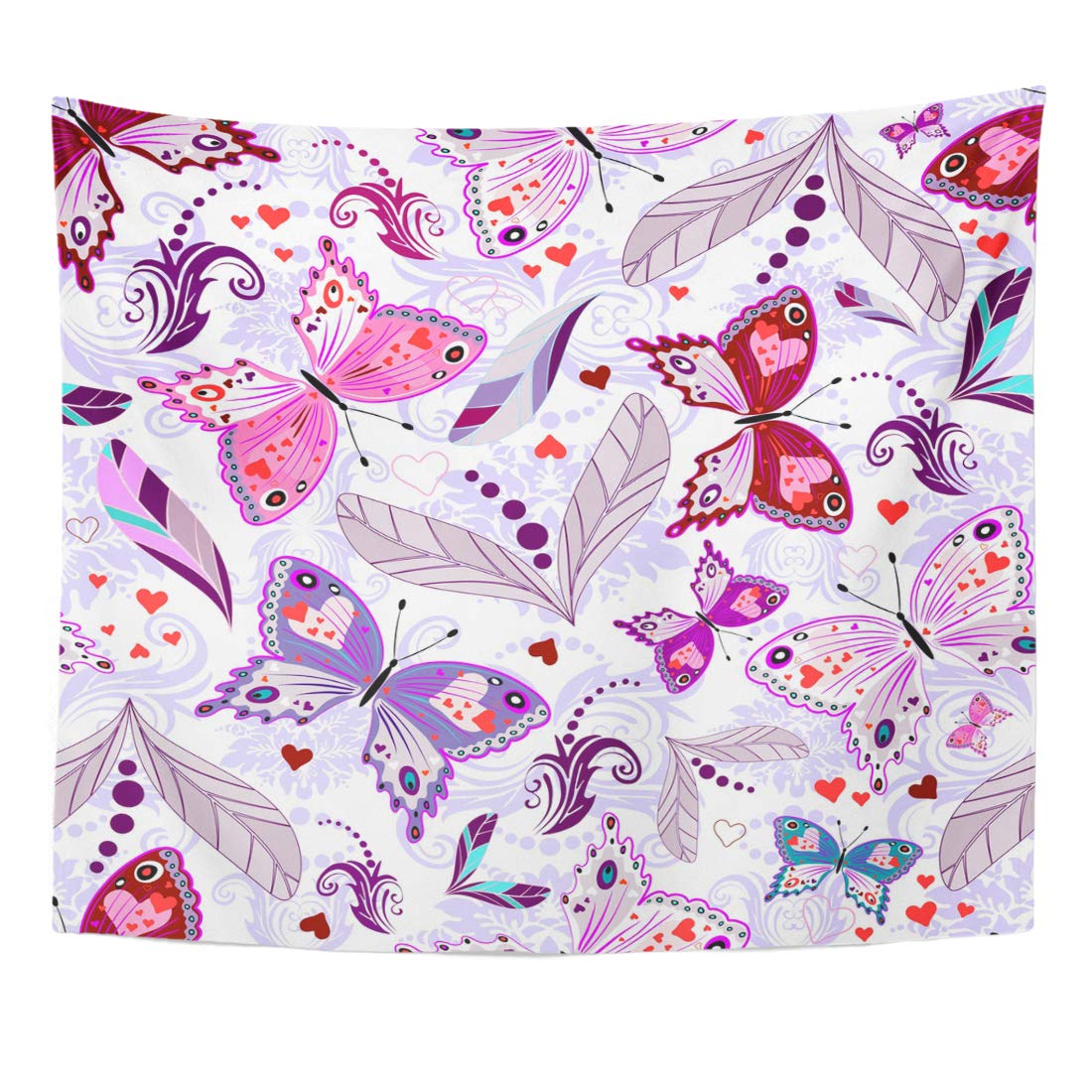 Butterfly and Record Tapestry Wall Hanging Living Room Bedroom Dorm Decor