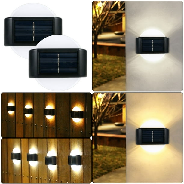 Fiudx Aplique de Pared para Exterior, Led Impermeable para Decoración de Jardín, Panel Solar de Silicio Policristalino, Encendido y Apagado Automático Desde El Anochecer Hasta El Amanecer, Ideal para