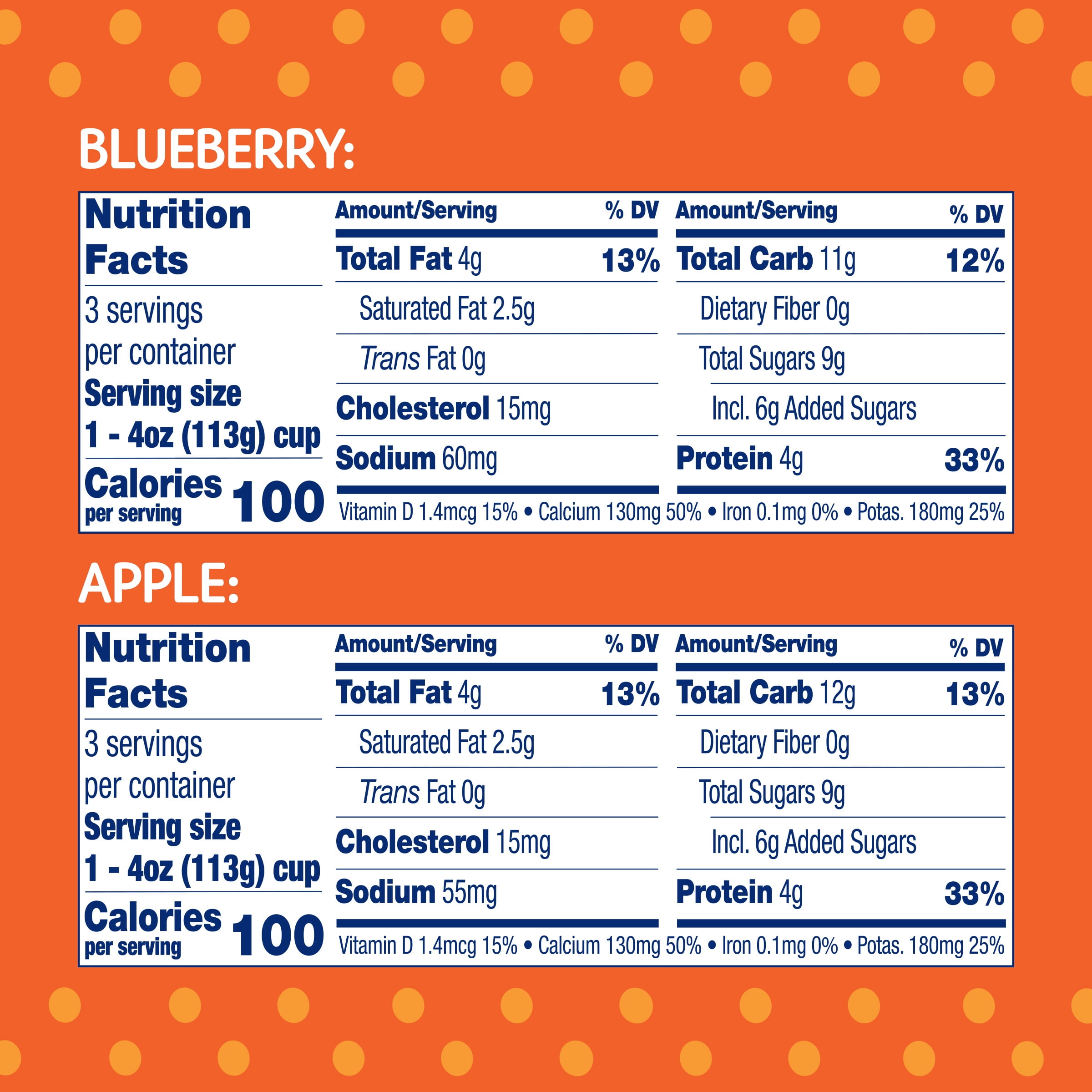 Stonyfield Organic YoBaby Apple & Blueberry Whole Milk Baby Yogurt, 4 oz Cups, 6 ct Pack
