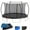 Black#2, variant on Mini Trampoline, 12FT Trampoline (Double-side color pad) , Trampoline for Kids and Adults with Enclosure Net and Ladder,Curved fence pole, Black Trampoline For Kids,Steel Fitness Trampoline