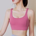 thumbnail image 5 of Miluxas Women's Sports Underwear New Fall Yoga Wear Thin Running Back Training Shock-proof Vest Peach Breasted Bra On Clearance Pink 8(L), 5 of 5