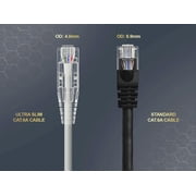 Cable Leader Slim Cat6a Ethernet Cable 25 ft - White | Cat 6a Slim RJ45 LAN Patch Cord, UTP