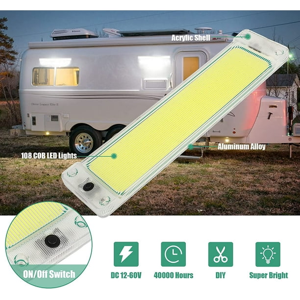 Accessoire bateau & camping-car : plafonnier LED 12V + interrupteur