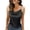 Black, variant on Women's Satin Camisole with Lace Trim, V-Neck Sleeveless Silk-like Cami Sexy Tank Top for Layering or Night Out, White, Size L
