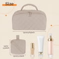 thumbnail image 3 of Lomyolo Travel Makeup Bag for Women, 2Pcs Puffer Cosmetic Bags Large Capacity, Toiletry Bag Waterproof Portable, Wide Open Cosmetic Organizer Pouch with Compartments for Toiletries & Brushes-Khaki, 3 of 7