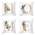 thumbnail image 3 of Valentine's Day Alphabet Decorative Throw Pillow Case, Personalized Letter Flowers Cushion Cover 18 x 18 Inch, Square Pillow Protectors for Sofa Couch Bedroom Car Chair Home Decor, I, 3 of 11